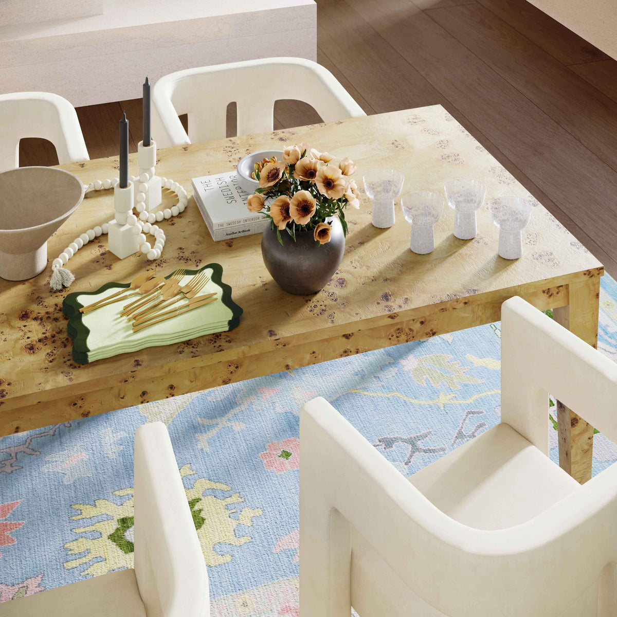 Brandyss 90" Natural Burl Rectangular Dining Table by TOV Furniture at Eve Furniture