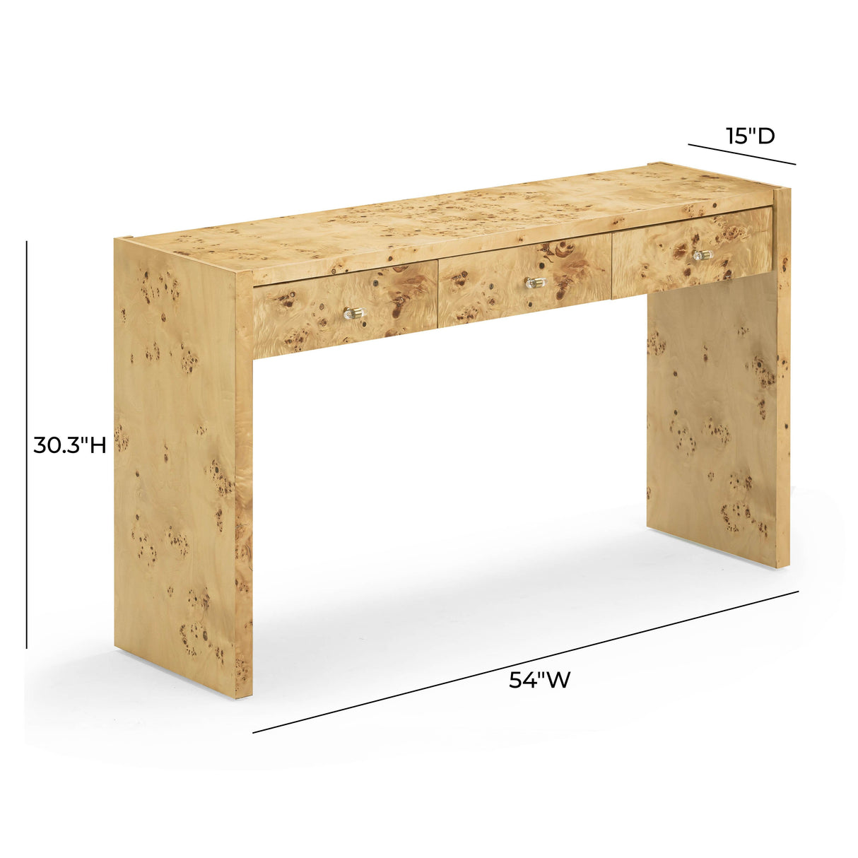 Brandyss Burl Console Table by TOV Furniture at Eve Furniture