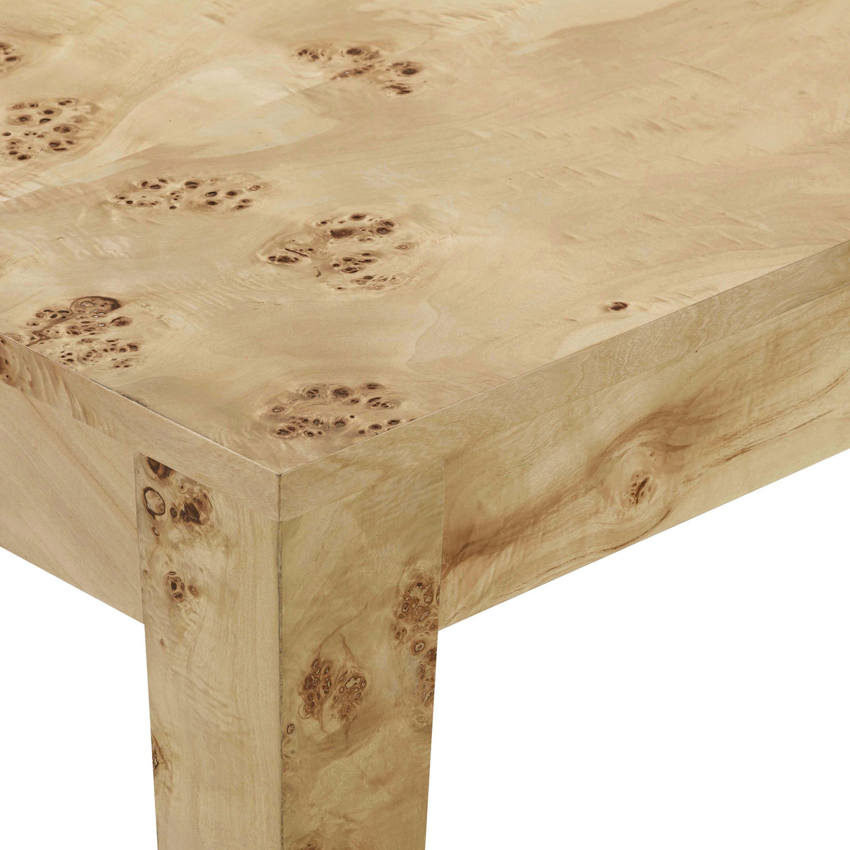 Brandyss Natural Burl 90" Rectangular Dining Table by TOV Furniture at Eve Furniture