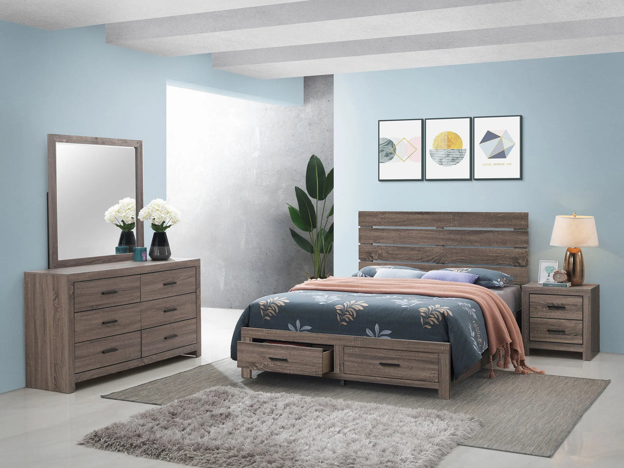 Brantford Barrel Oak 4-Piece Queen Storage Bedroom Set by Coaster at Eve Furniture