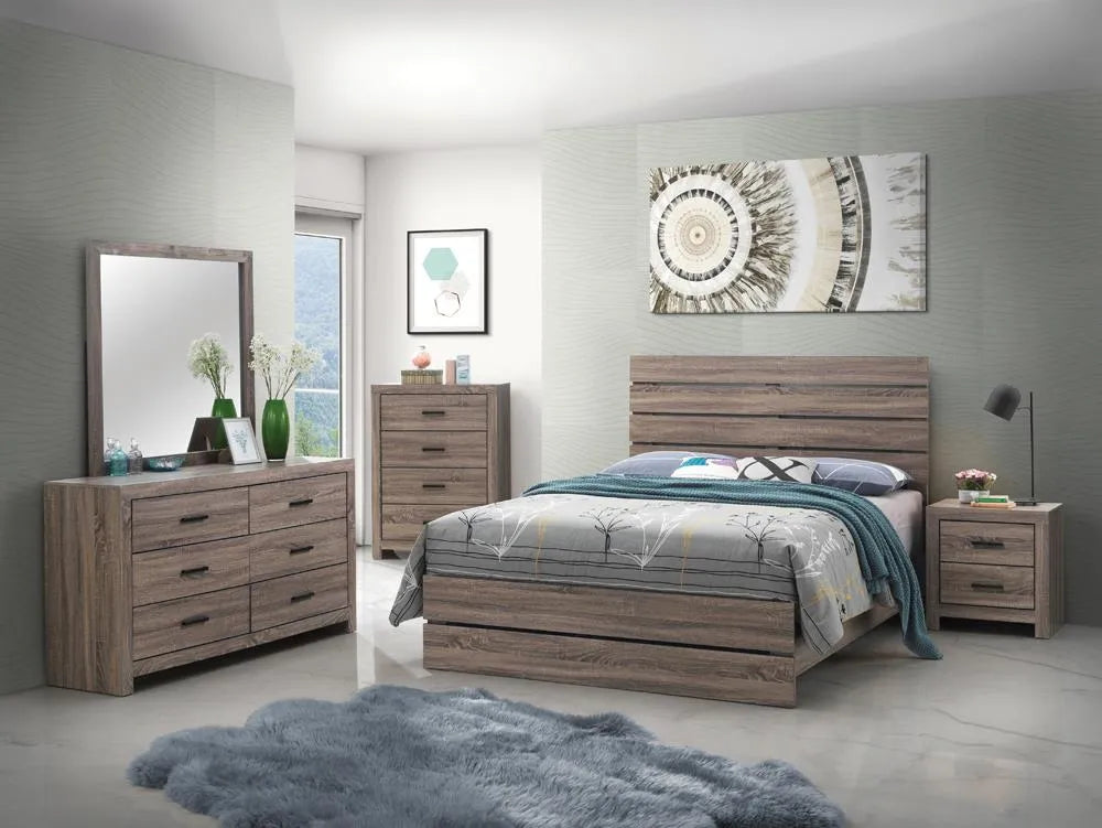 Brantford Barrel Oak 5-Piece Queen Bedroom Set by Coaster at Eve Furniture