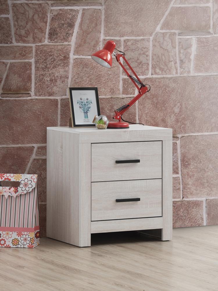 Brantford Coastal White 2-Drawer Nightstand by Coaster at Eve Furniture