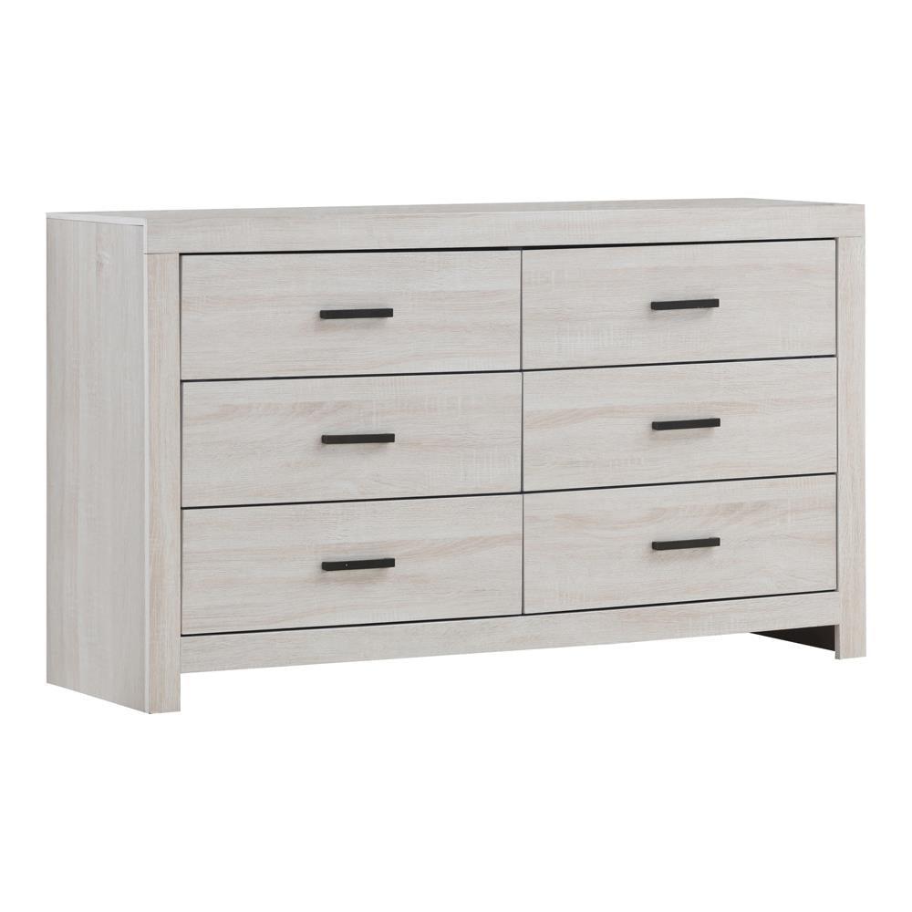 Brantford Coastal White 6-Drawer Dresser by Coaster at Eve Furniture