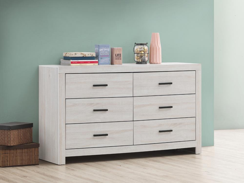 Brantford Coastal White 6-Drawer Dresser by Coaster at Eve Furniture