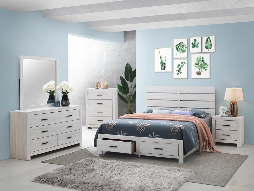 Brantford Coastal White Eastern King Storage Bed by Coaster at Eve Furniture