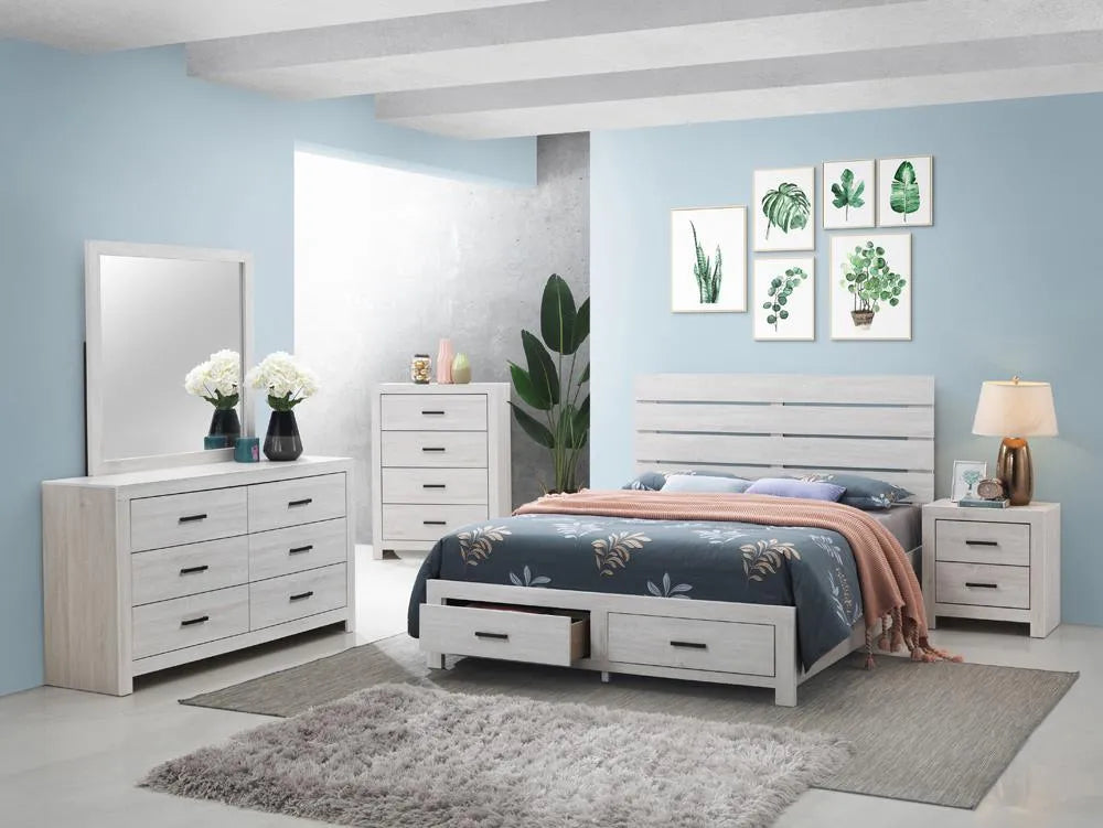 Brantford Coastal White Queen Storage Bed by Coaster at Eve Furniture