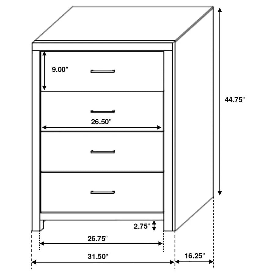 Brantford White Coastal Panel Bedroom Set by Coaster at Eve Furniture