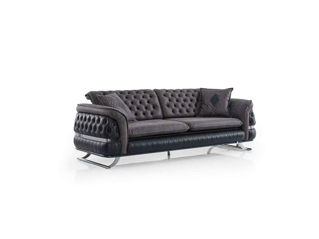 Bravo 3-pieces (Sofa & Loveseat & Chair) Livingroom Set in Black