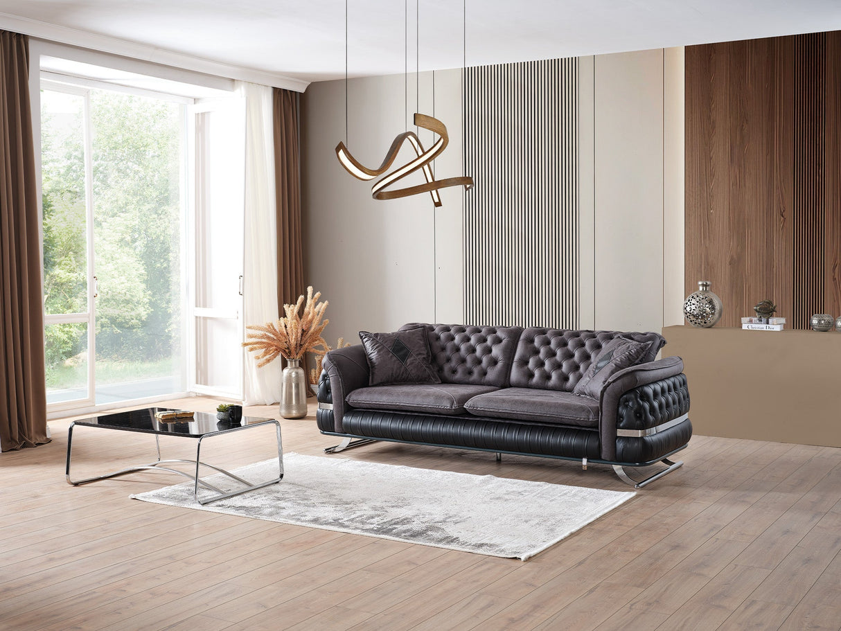 Bravo 3-pieces (Sofa & Loveseat & Chair) Livingroom Set in Black by Furnia at Eve Furniture