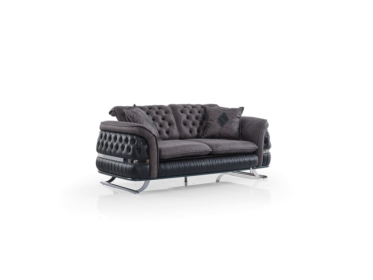Bravo 3-pieces (Sofa & Loveseat & Chair) Livingroom Set in Black by Furnia at Eve Furniture