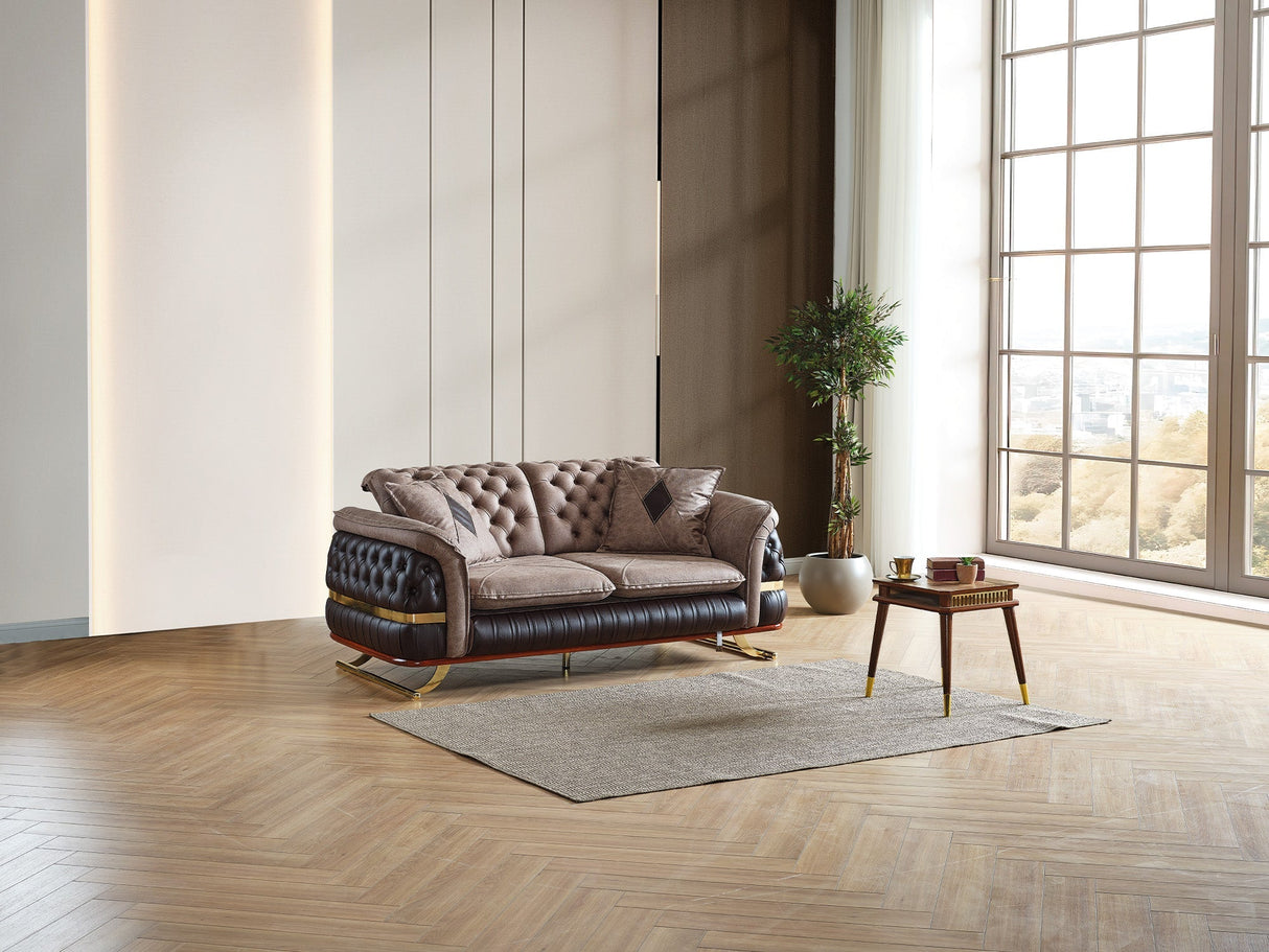Bravo 3-pieces (Sofa & Loveseat & Chair) Livingroom Set in Brown by Furnia at Eve Furniture