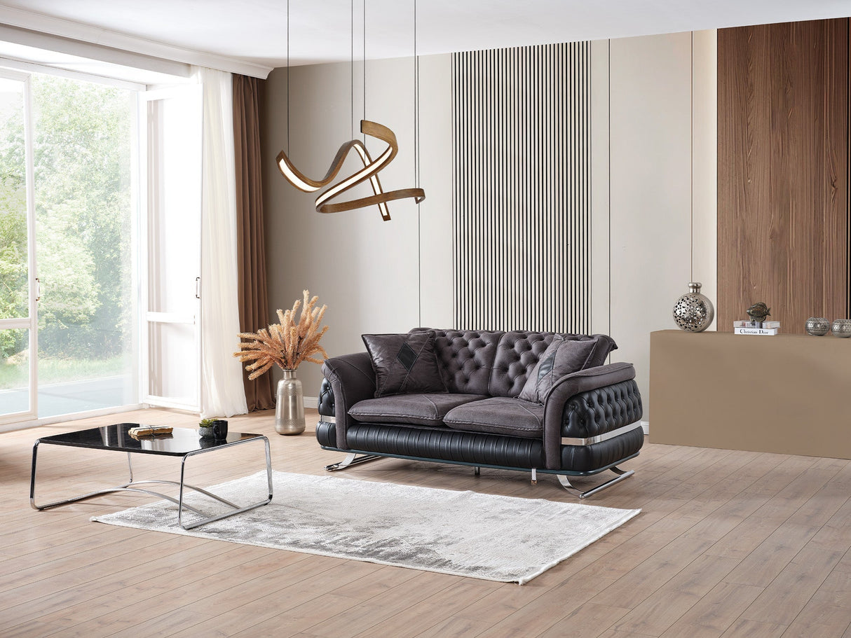 Bravo Black Convertible Loveseat by Furnia at Eve Furniture