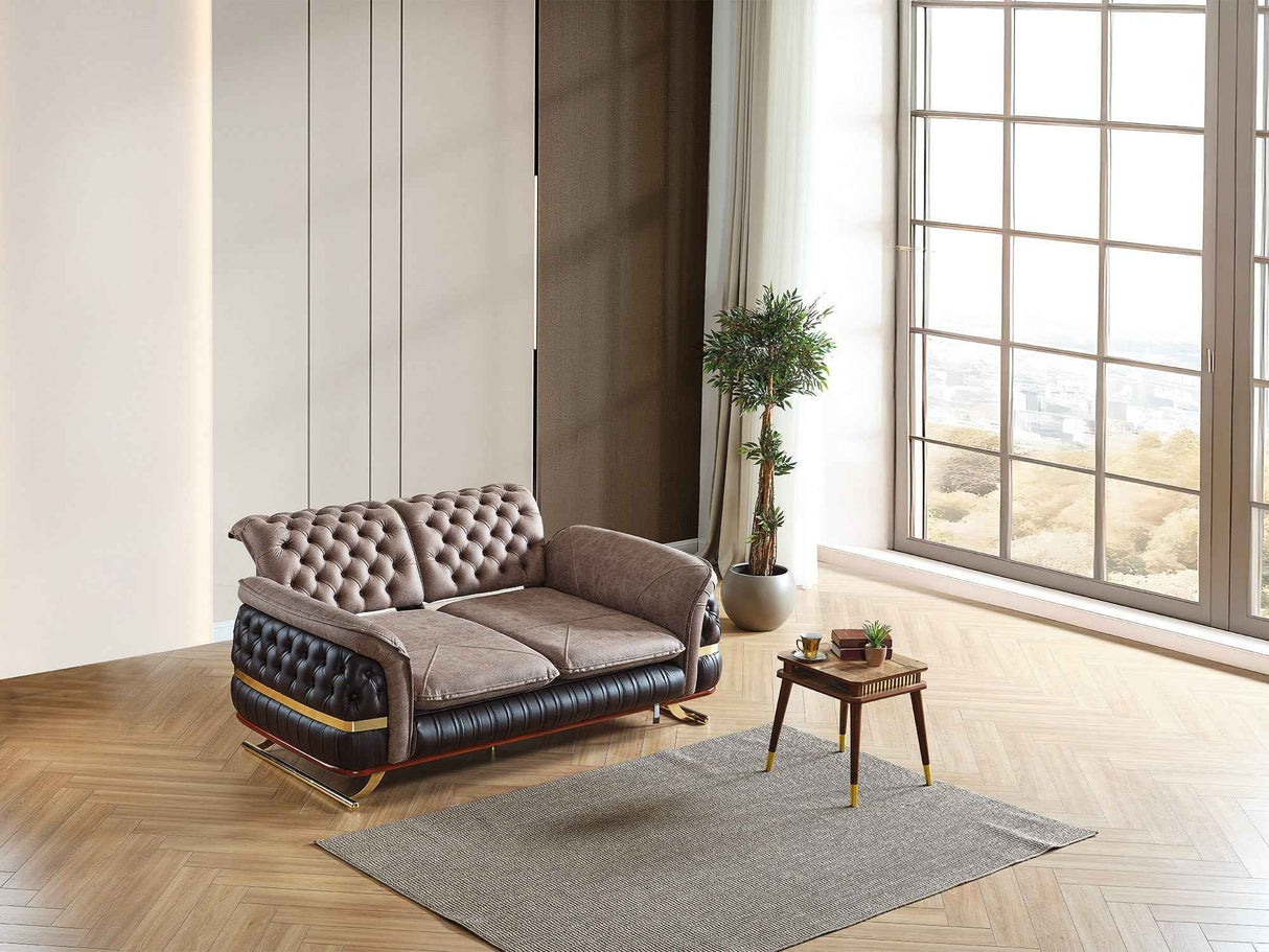 Bravo Brown Convertible Loveseat by Furnia at Eve Furniture