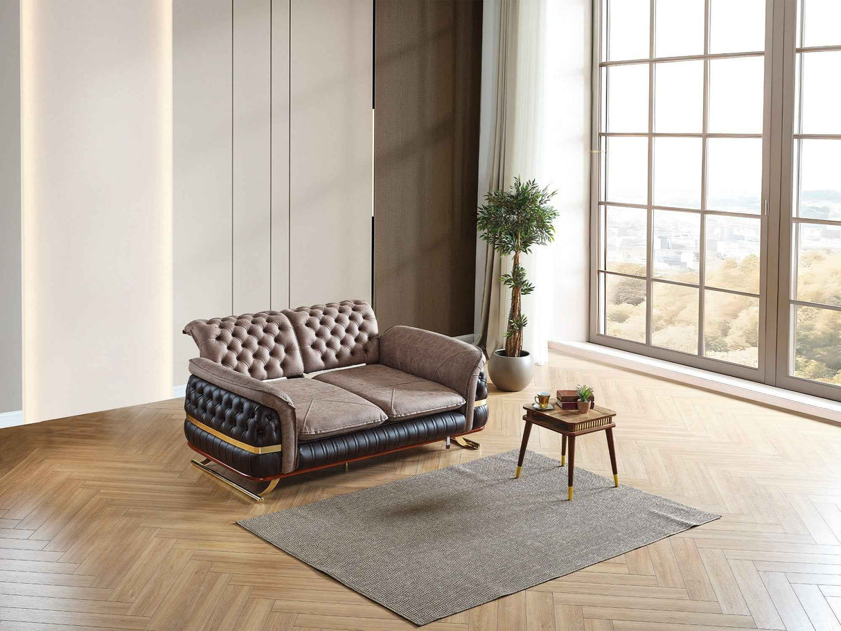 Bravo Brown Convertible Loveseat by Furnia at Eve Furniture