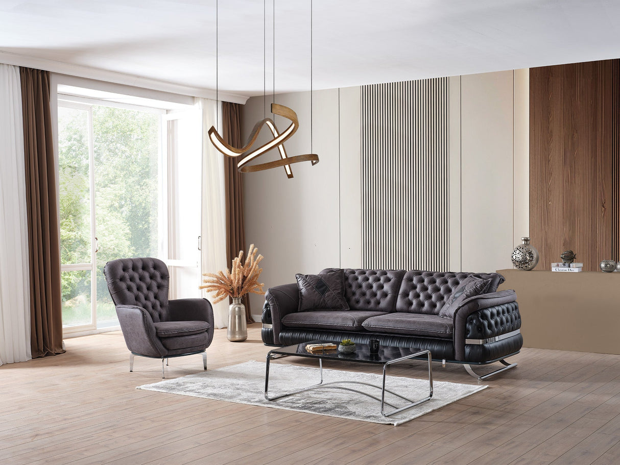 Bravo Convertible Sofa in Black by Furnia at Eve Furniture
