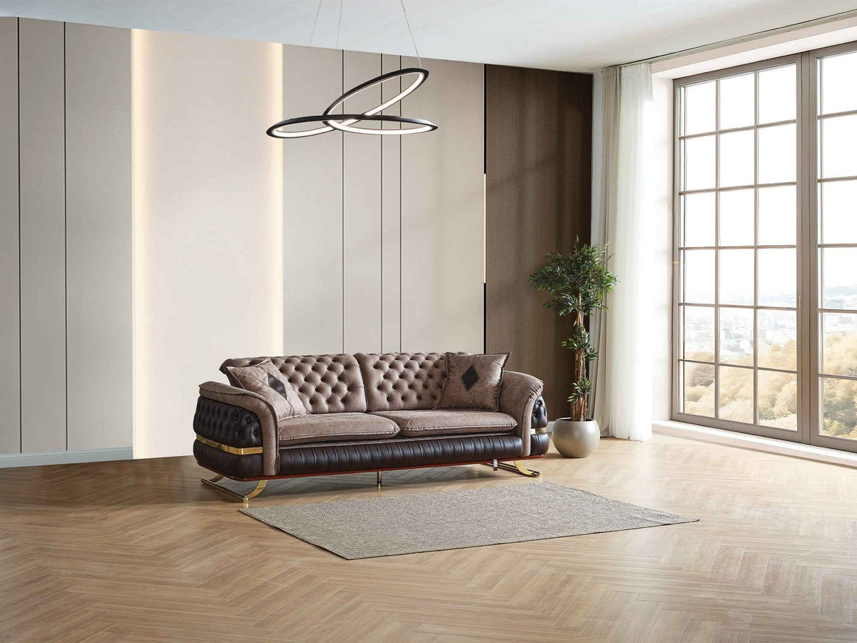 Bravo Convertible Sofa in Brown by Furnia at Eve Furniture