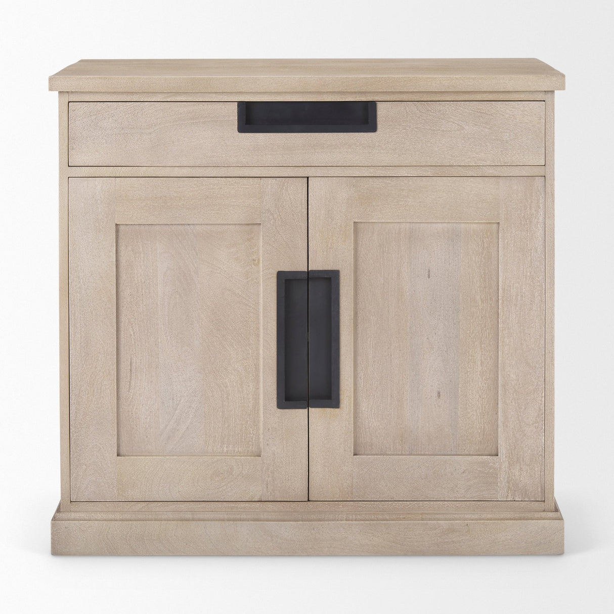 Braxton Beige Wood W/Black Accents 2 Door Accent Cabinet by Mercana at Eve Furniture