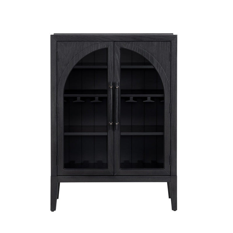 Braxton Black Wine Cabinet by Crestview at Eve Furniture