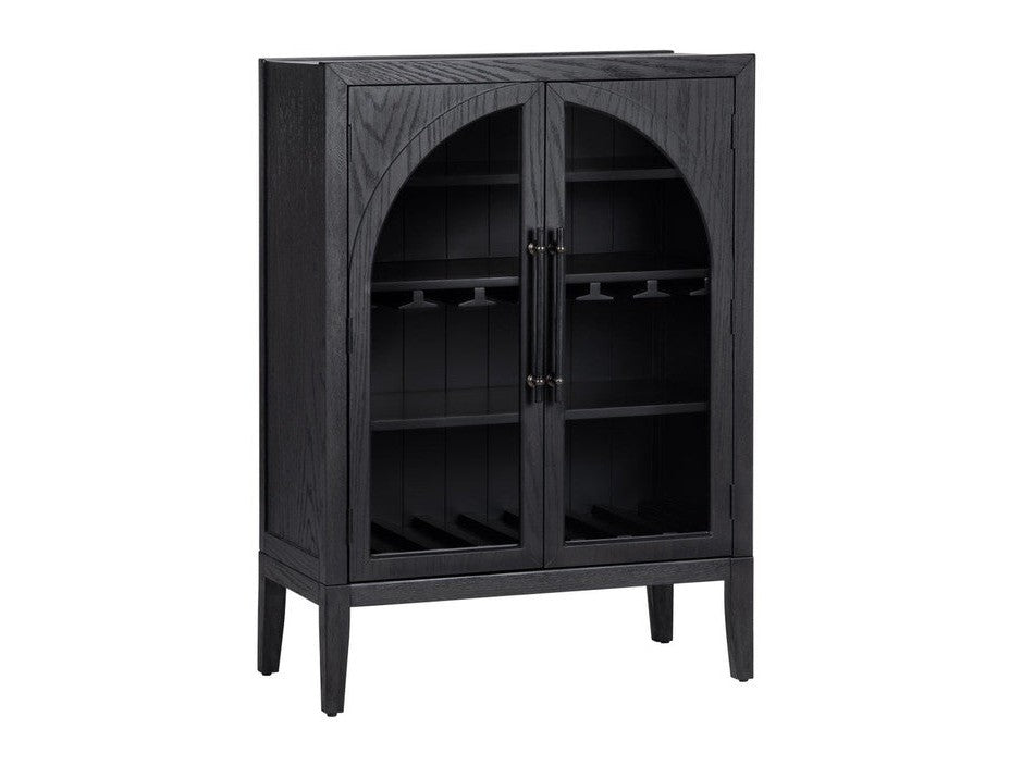 Braxton Black Wine Cabinet by Crestview at Eve Furniture