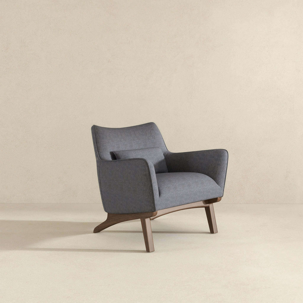 Brayden Mid Century Modern Sea Side Grey Linen Armchair by Ashcroft Furniture at Eve Furniture