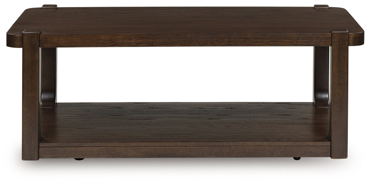 Breckington Dark Brown Coffee Table by ASHLEY FURNITURE at Eve Furniture