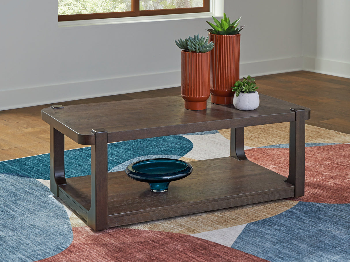 Breckington Dark Brown Coffee Table by ASHLEY FURNITURE at Eve Furniture