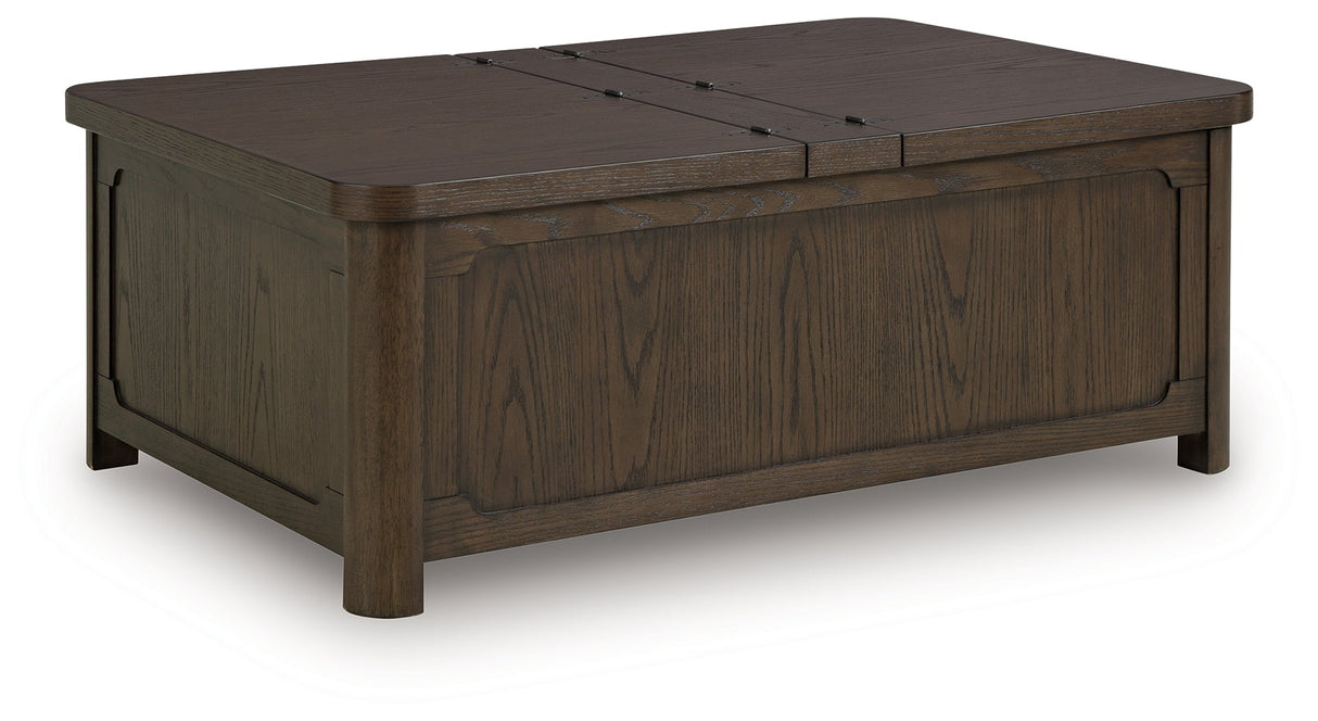 Breckington Dark Brown Coffee Table With Storage by Ashley at Eve Furniture