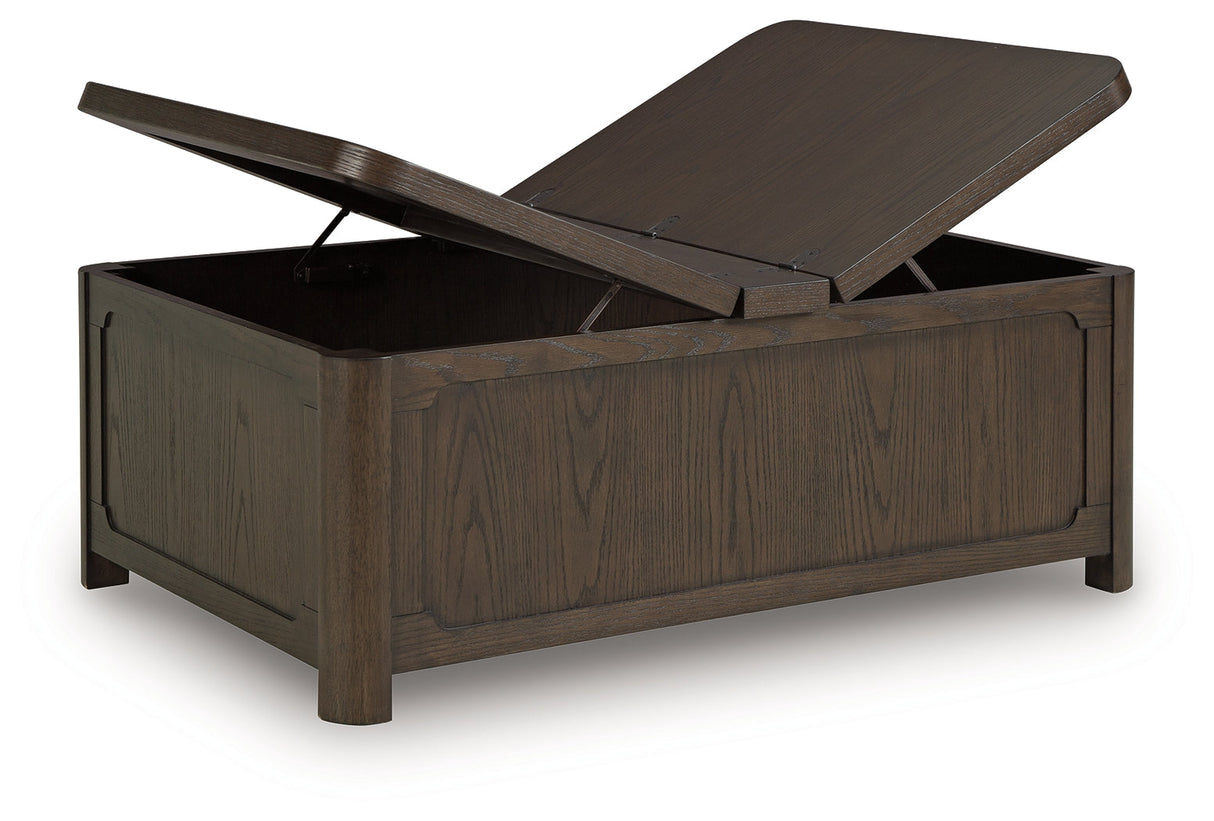 Breckington Dark Brown Coffee Table With Storage by Ashley at Eve Furniture
