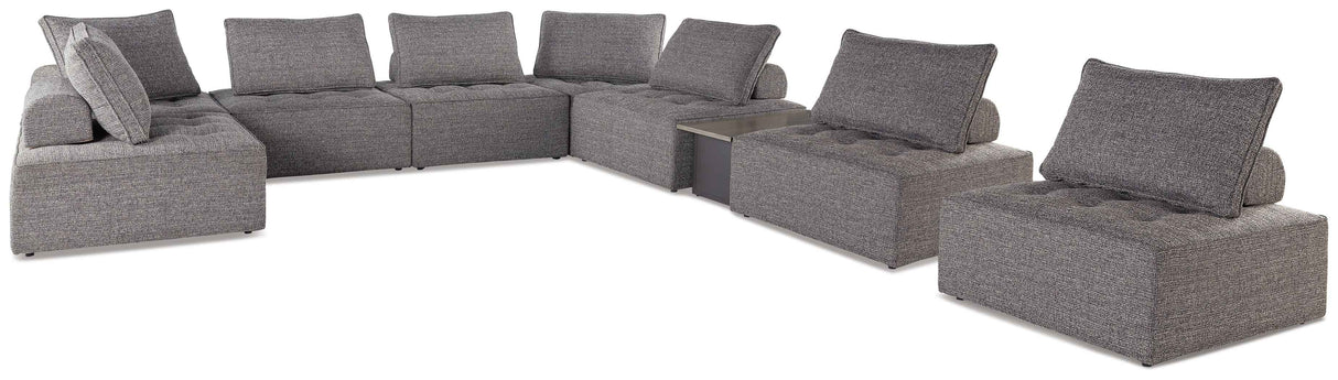 Bree Zee 8-Piece Outdoor Sectional with Lounge Chair in Brown by Ashley at Eve Furniture