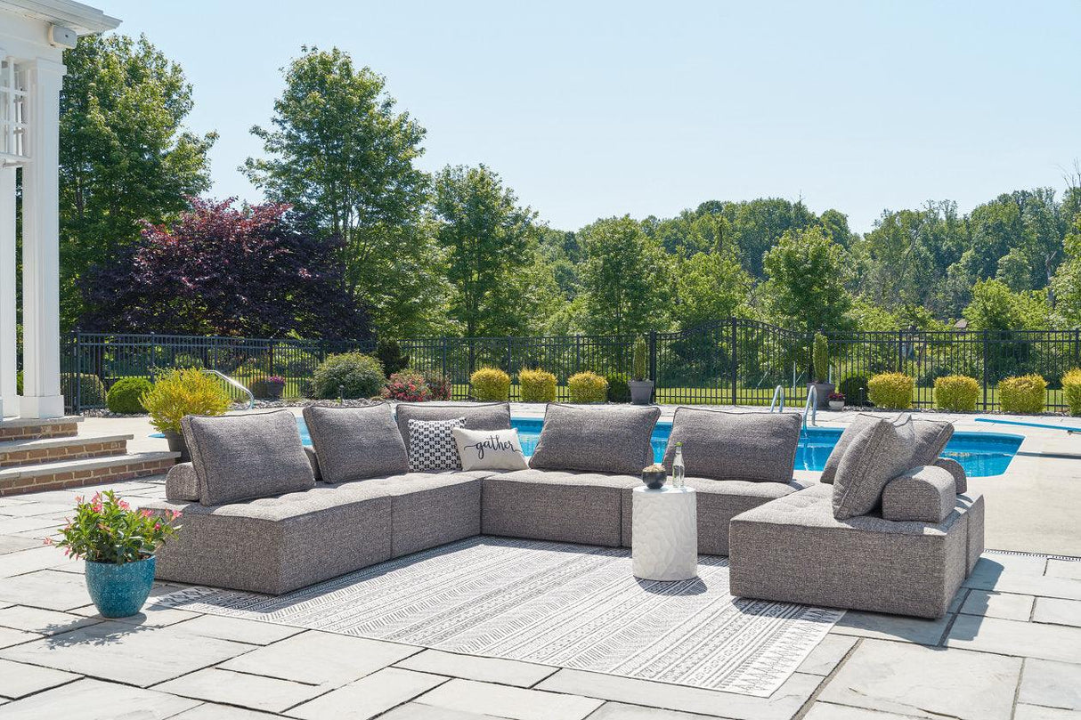 Bree Zee Brown 7-Piece Outdoor Sectional by Ashley at Eve Furniture