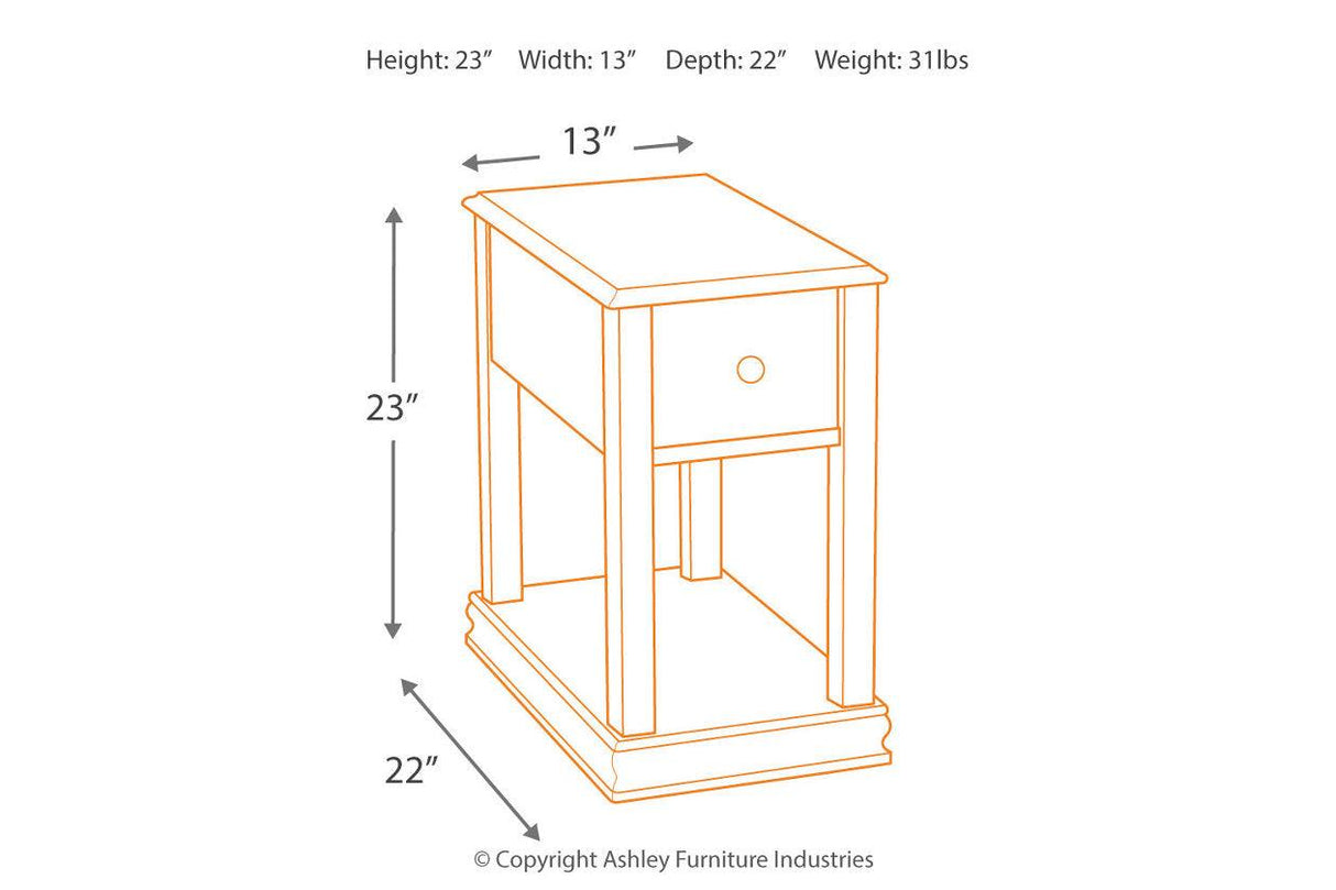 Breegin Brown Chairside End Table by Ashley at Eve Furniture