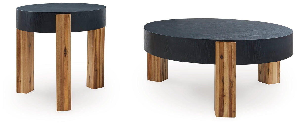 Breenmore Black/Natural Table by Ashley at Eve Furniture