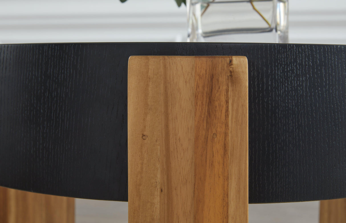 Breenmore Black/Natural Table by Ashley at Eve Furniture