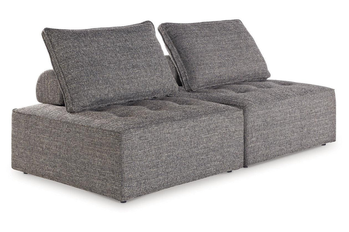 Bree Zee Brown 2-Piece Modular Outdoor Loveseat by Ashley at Eve Furniture
