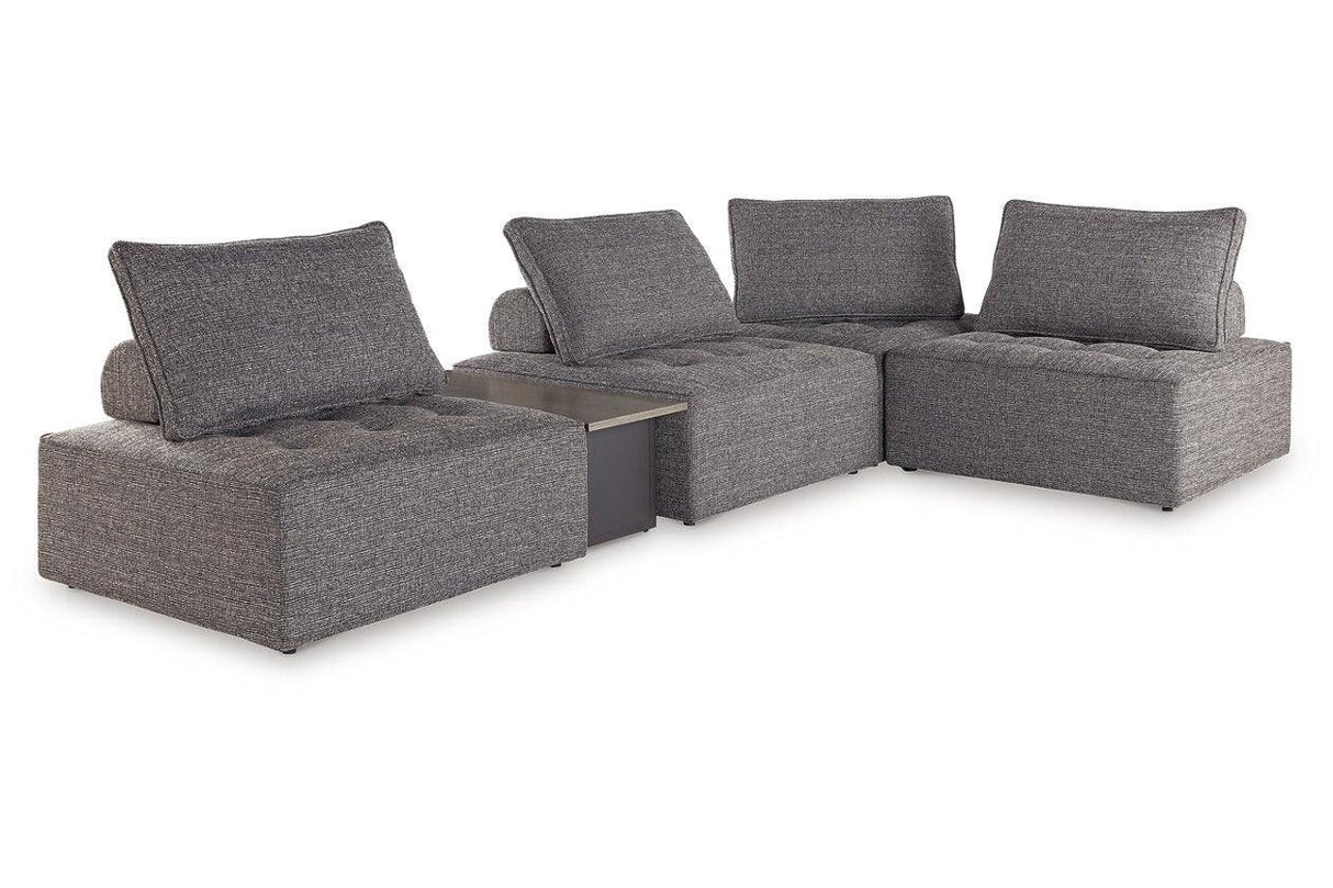 Bree Zee Brown 5-Piece Outdoor Sectional by Ashley at Eve Furniture
