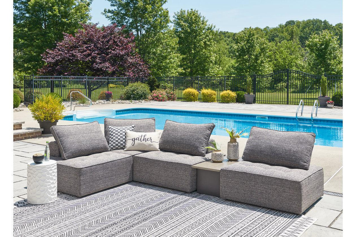 Bree Zee Brown 5-Piece Outdoor Sectional by Ashley at Eve Furniture