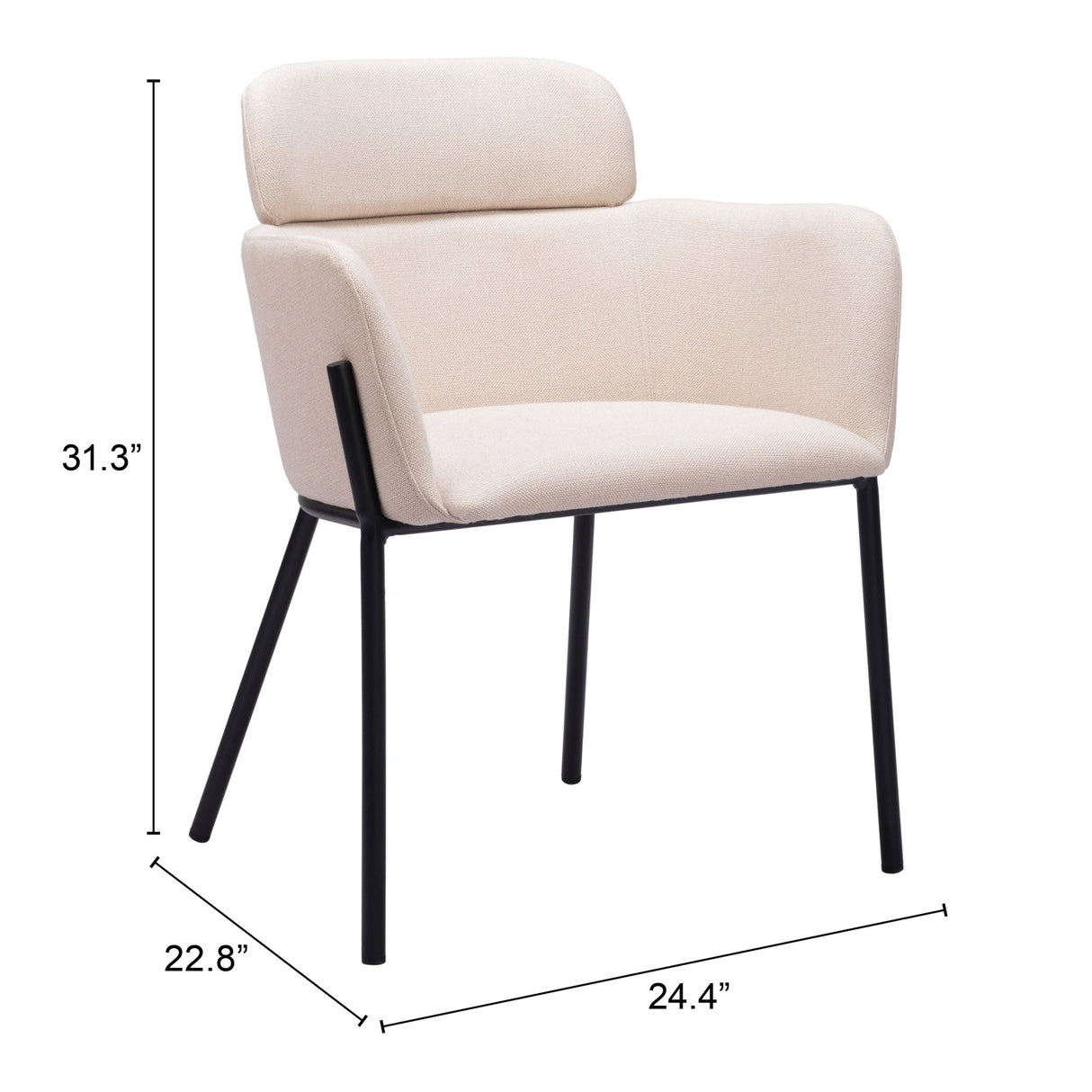 Bremor Beige Dining Chair (Set of 2) by Zuomod at Eve Furniture