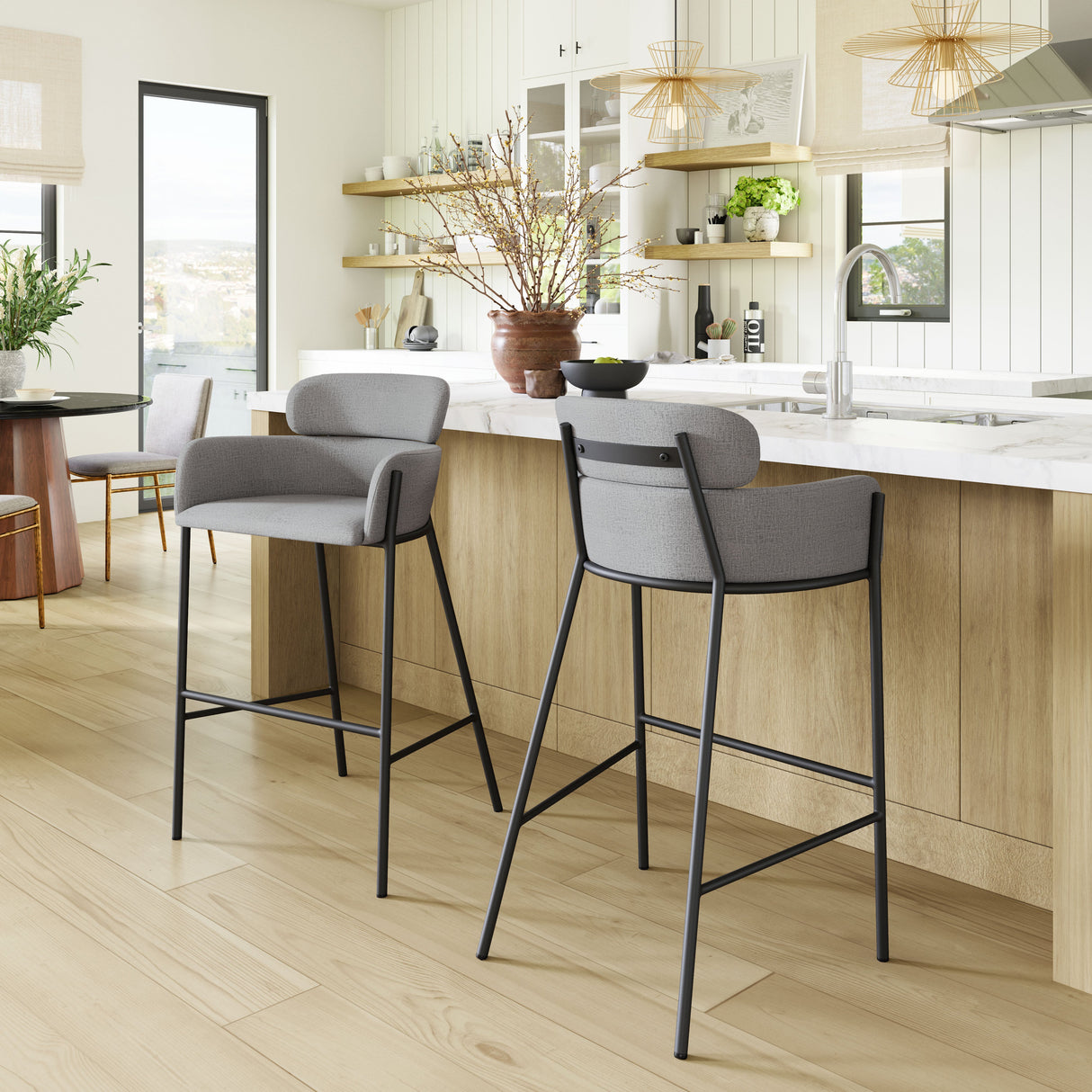 Bremor Slate Gray Barstool by Zuomod at Eve Furniture