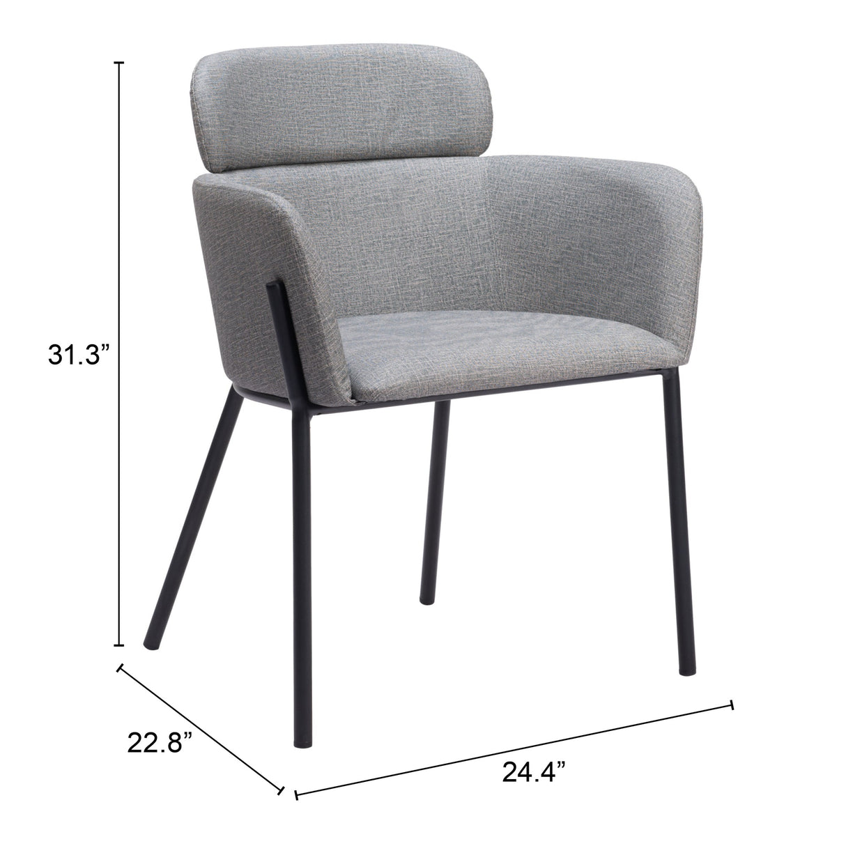 Bremor Slate Gray Dining Chair (Set of 2) by Zuomod at Eve Furniture