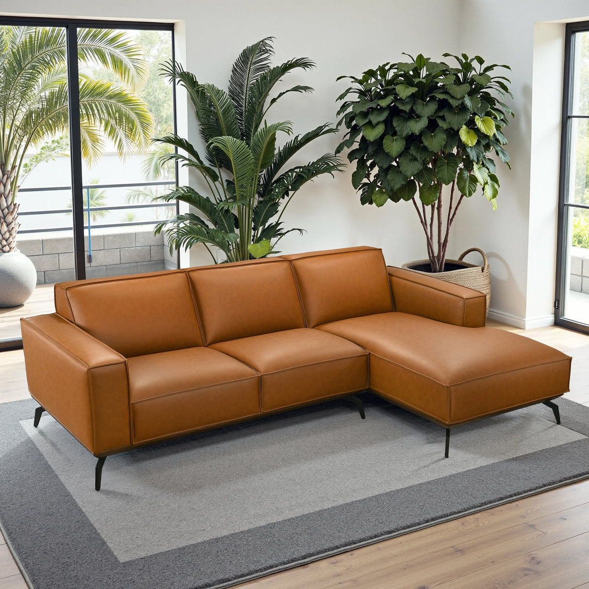 Brenham Easy Clean Modern Right Sectional Sofa & Chaise by Ashcroft Imports at Eve Furniture