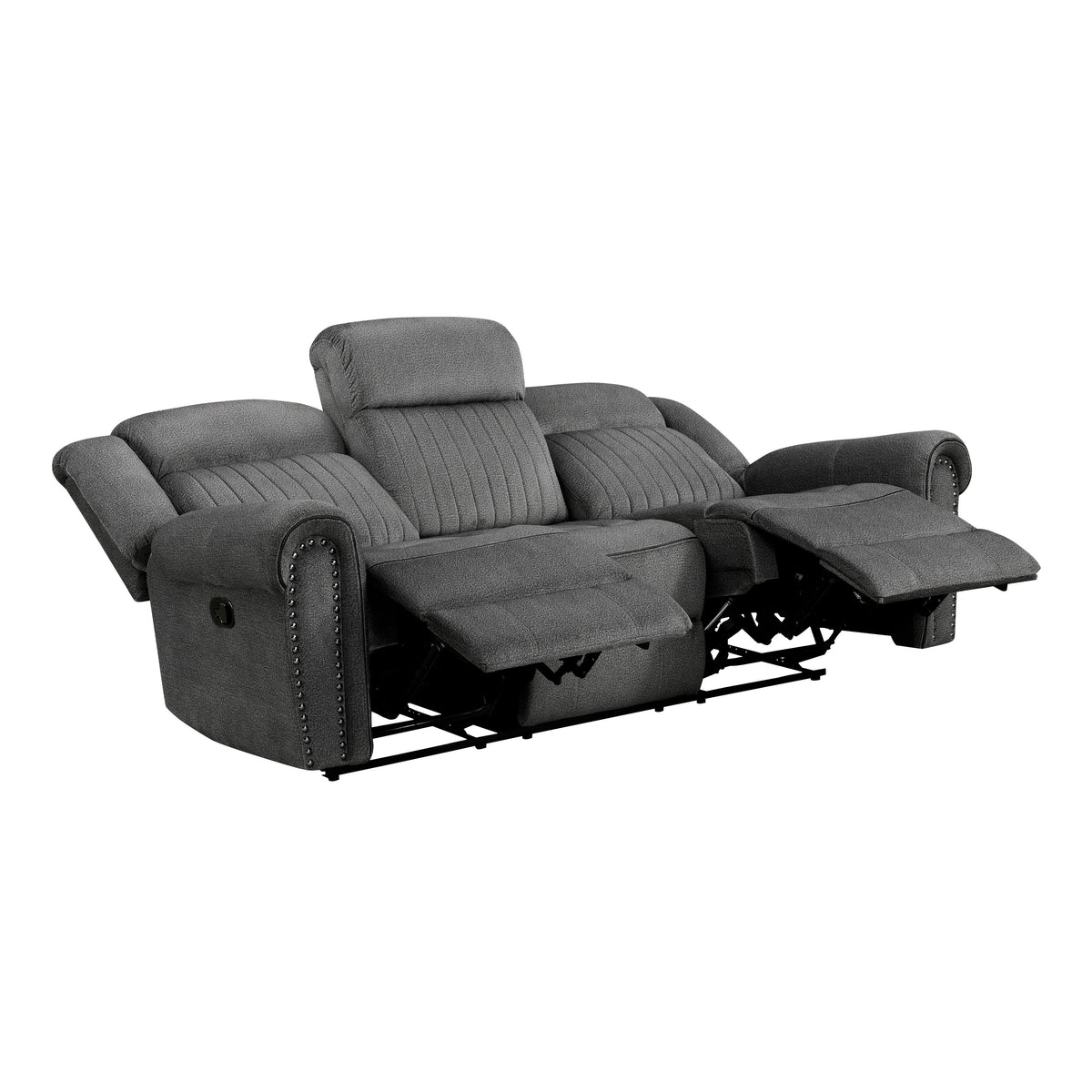 Brennen Charcoal 2-Piece Double Reclining Set by Homelegance at Eve Furniture