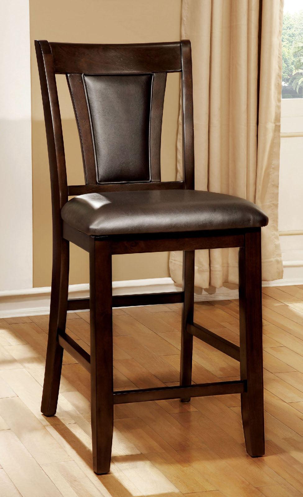 Brent Dark Cherry/Espresso Counter Ht. Chair, Set of 2 by Furniture of America at Eve Furniture