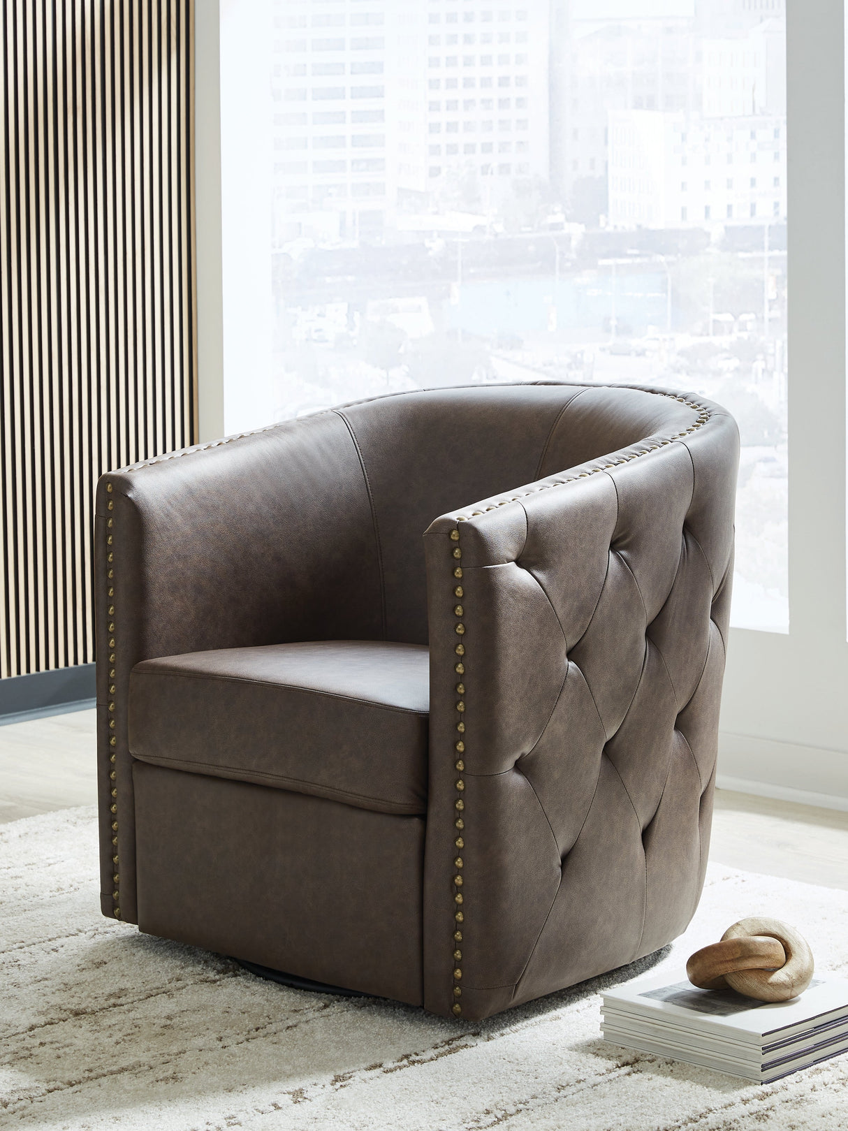 Brentlow Granite Swivel Accent Chair by Ashley at Eve Furniture