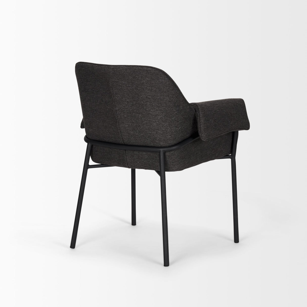 Brently Dining Chair w/ Gray Fabric & Matte Black Metal Legs, Set of 2 by Mercana at Eve Furniture