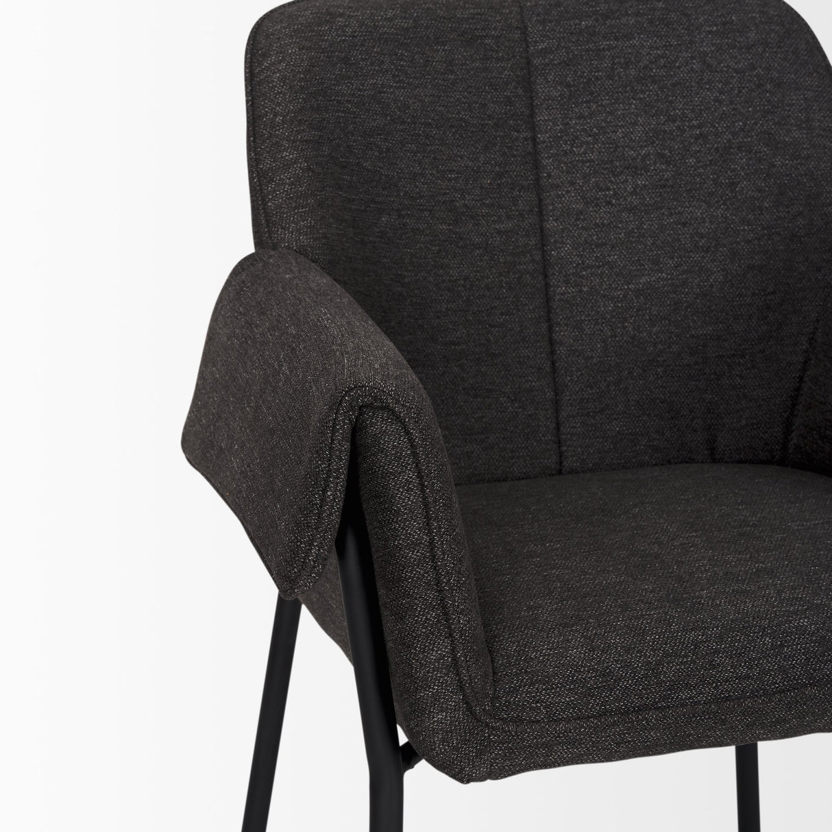 Brently Dining Chair w/ Gray Fabric & Matte Black Metal Legs, Set of 2 by Mercana at Eve Furniture