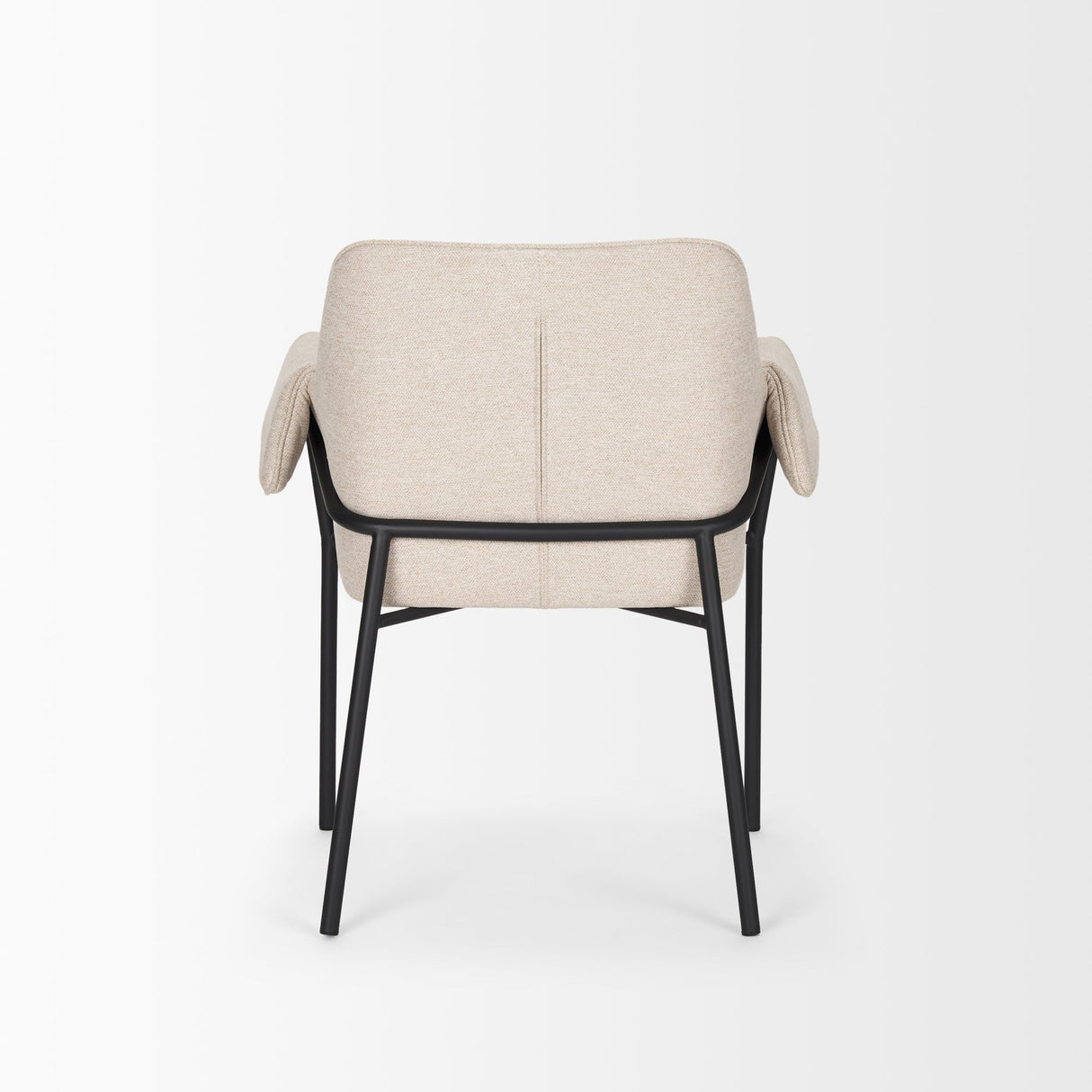 Brently Dining Chair w/ Oatmeal Fabric & Matte Black Metal Legs, Set of 2 by Mercana at Eve Furniture
