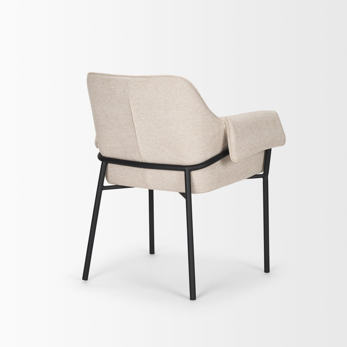 Brently Dining Chair w/ Oatmeal Fabric & Matte Black Metal Legs, Set of 2 by Mercana at Eve Furniture