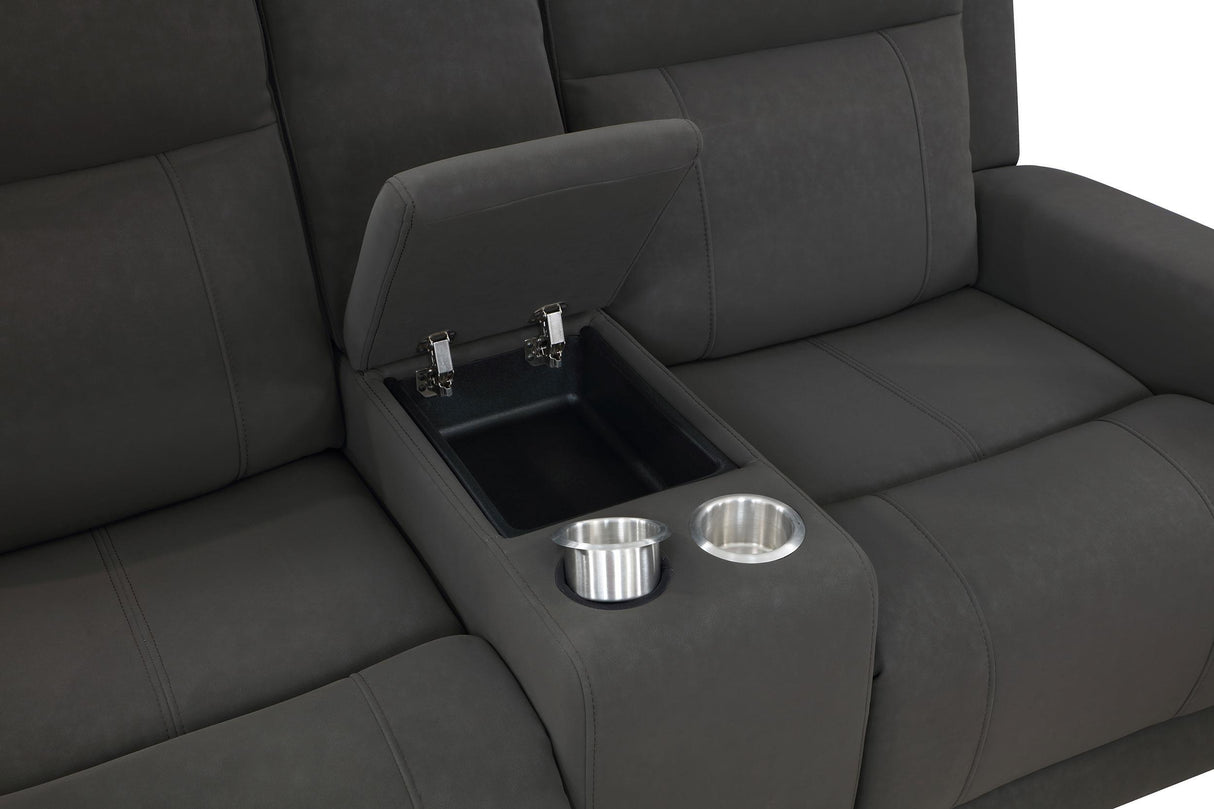 Brentwood Dark Charcoal 2-piece Upholstered Motion Reclining Sofa Set by Coaster at Eve Furniture