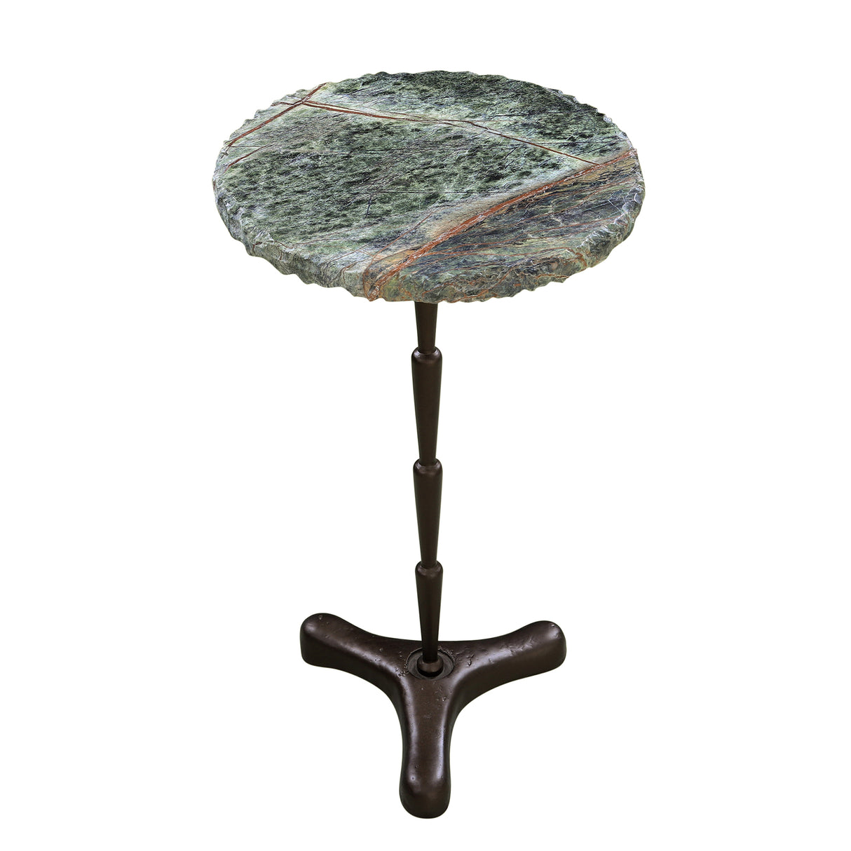 Breton 15" Accent Table with Green Bidasar Marble and Iron by Home Trends & Design at Eve Furniture