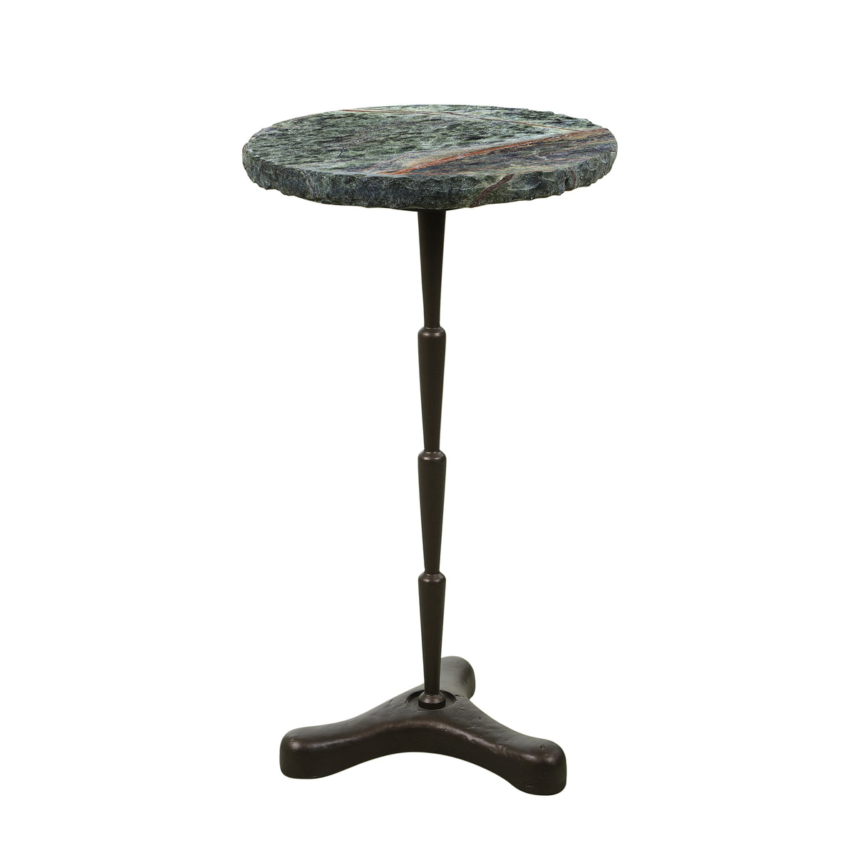 Breton 15" Accent Table with Green Bidasar Marble and Iron by Home Trends & Design at Eve Furniture
